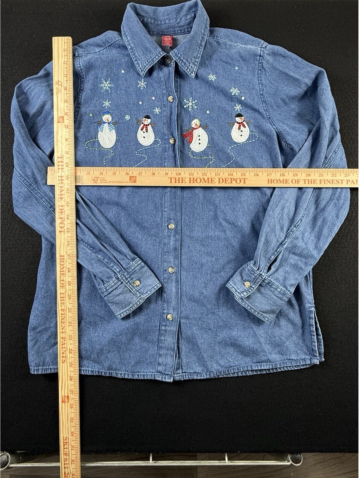 Women's Long Sleeve Casual Blouse Jeans Shirt Button Up
